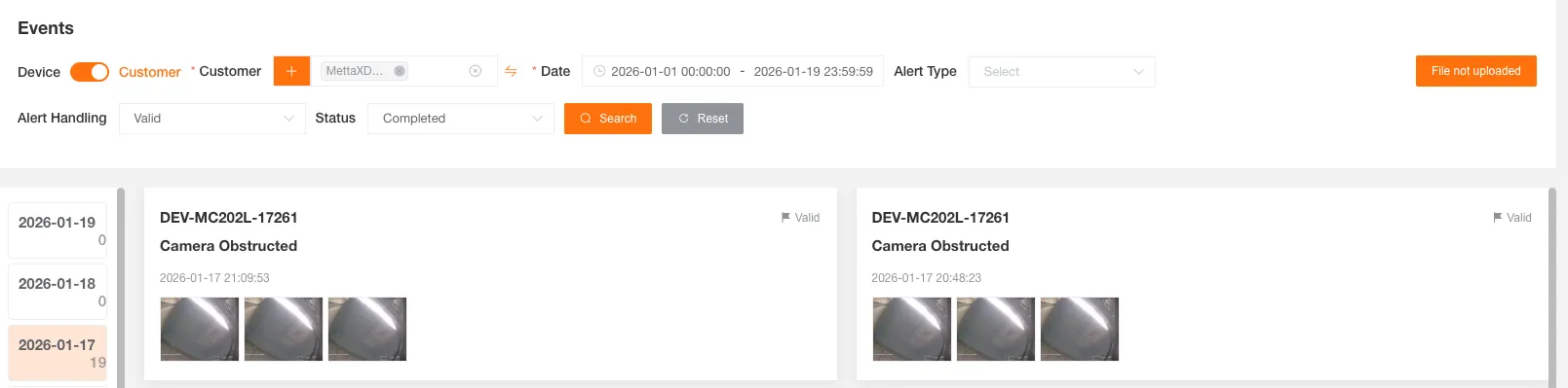AI Alert Records Interface