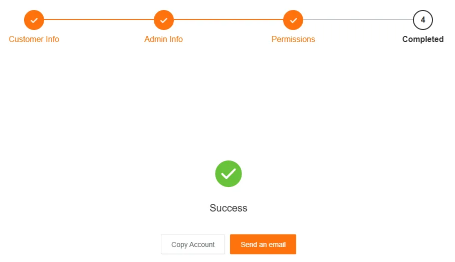 Customer Creation Complete