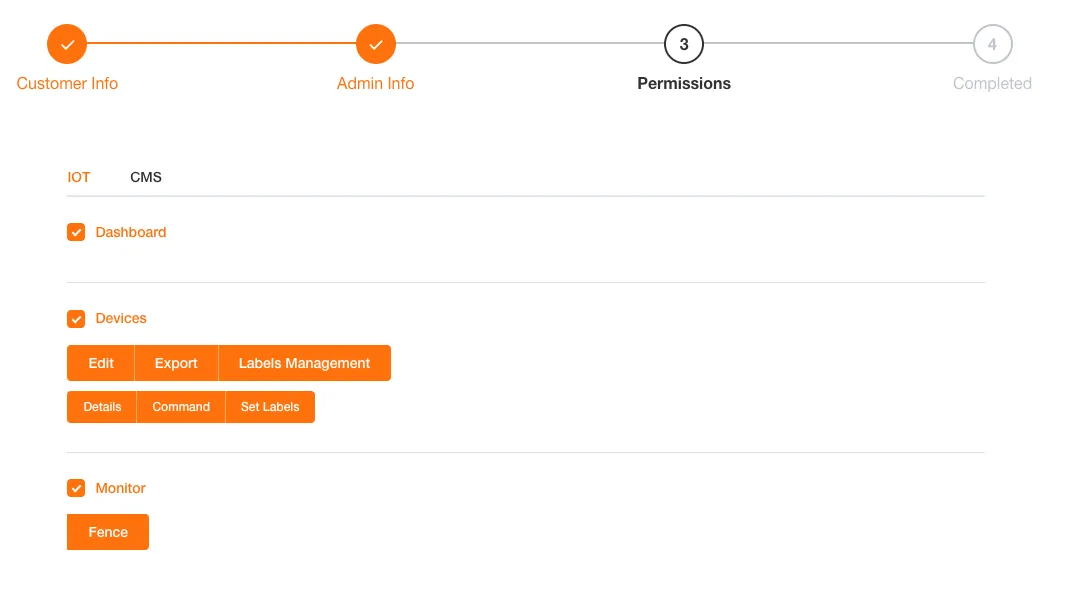 Customer Administrator Permissions