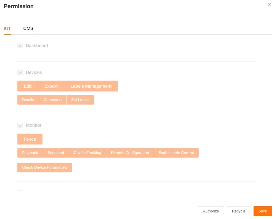 Customer Permission Settings