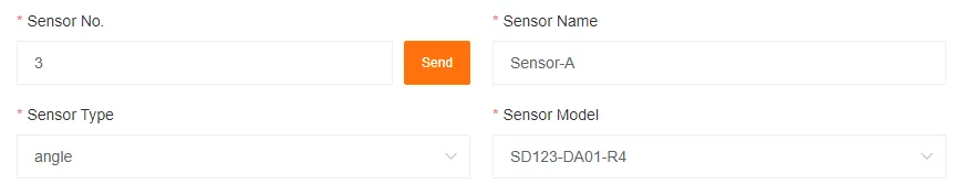 Tilt sensor configuration panel