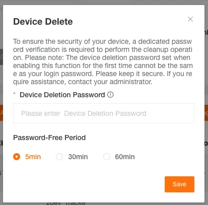 Verify Device Delete Password