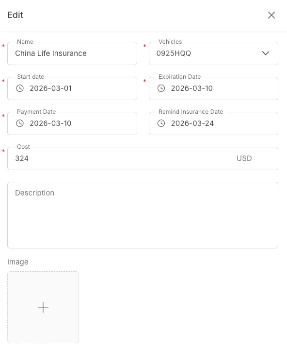 Log Insurance Record Form