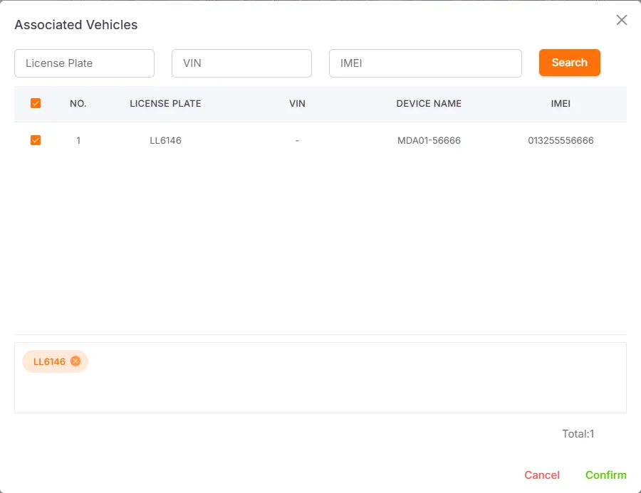 Route Plan Save and Vehicle Binding