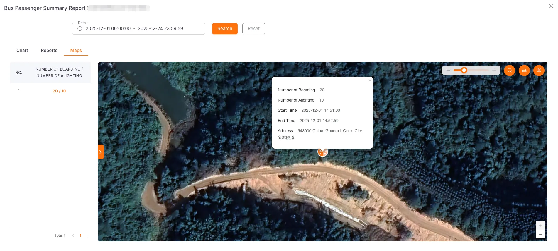 Passenger Count Overlay on Map