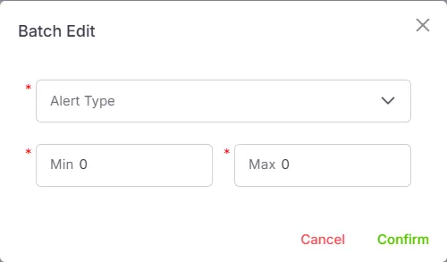 Driving Behavior Scoring Settings Table
