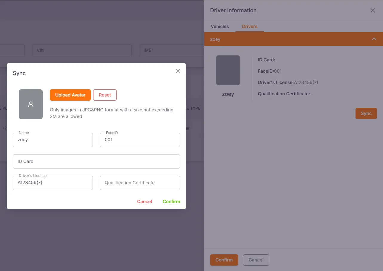 Driver Information Section