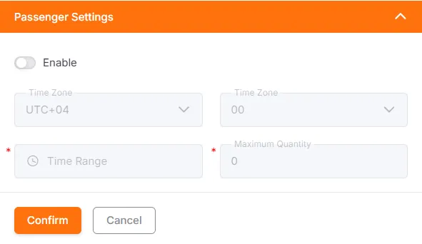 Vehicle Information Form - Maintenance, Insurance, and Passenger Settings