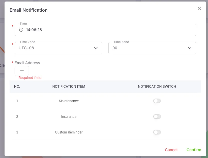 Pending Tasks Email Notification Settings