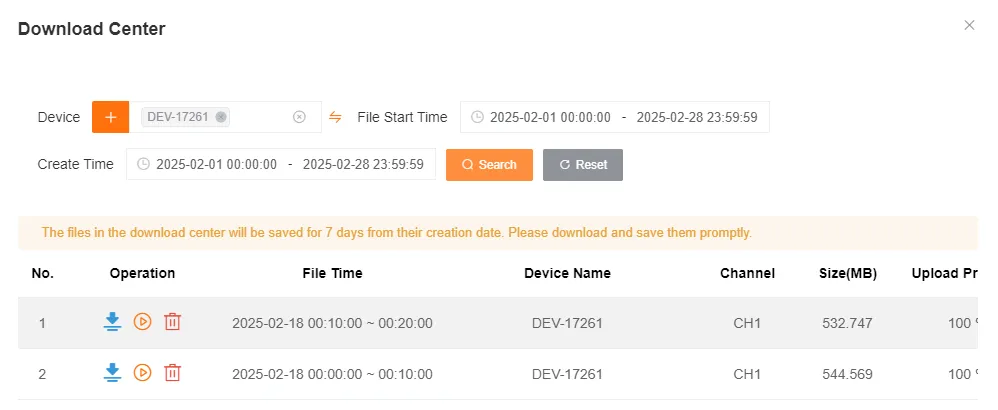 Download Center Interface