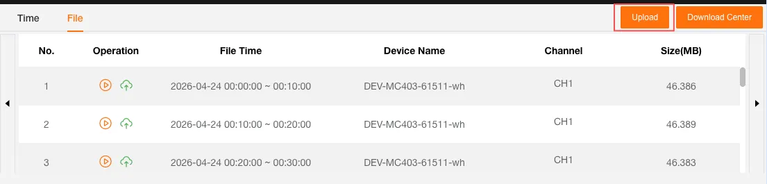 Cross-File Upload Button Location