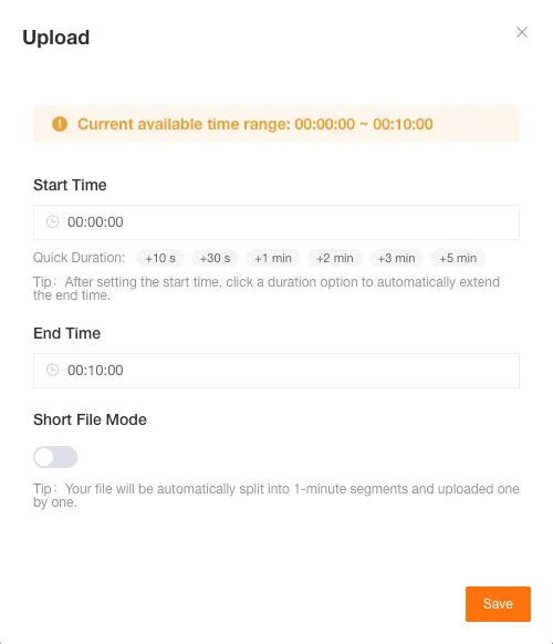 Single-File Upload Popup Interface