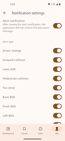 Push Notification Settings Screen