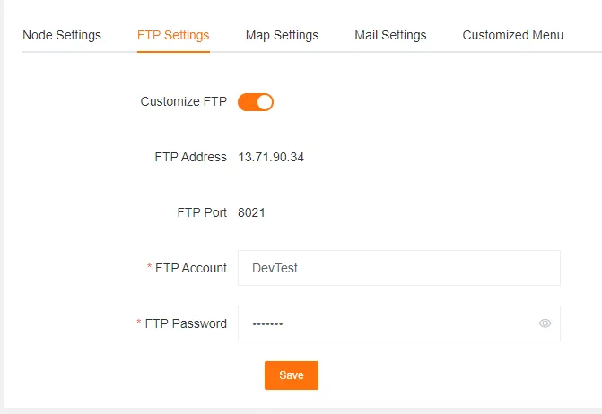 FTP Settings Interface