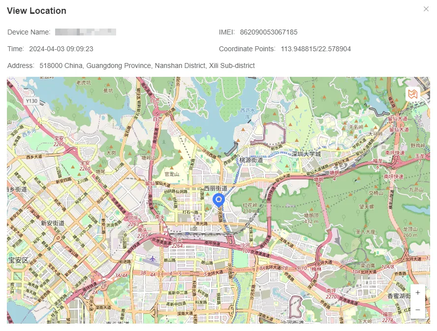 Map Location Information Box