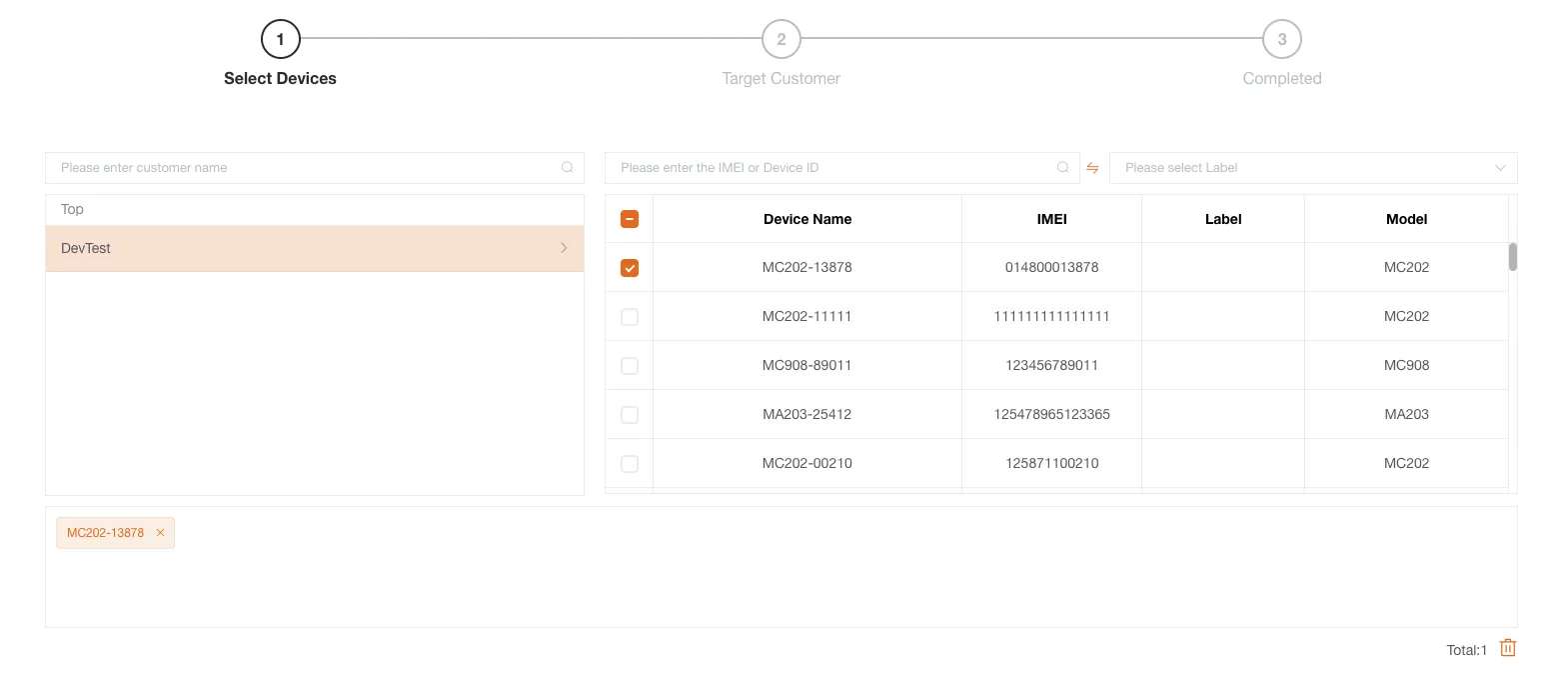 Select Devices to Sell