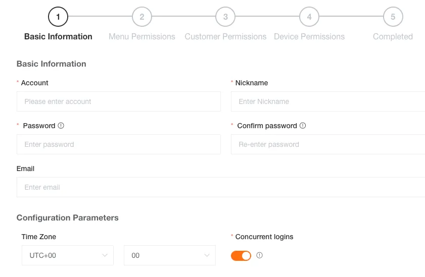 Create User - Basic Information